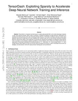 TensorDash: Exploiting Sparsity to Accelerate Deep Neural Network
  Training and Inference
