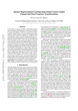 Speaker Representation Learning using Global Context Guided Channel and
  Time-Frequency Transformations