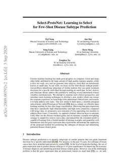 Select-ProtoNet: Learning to Select for Few-Shot Disease Subtype
  Prediction
