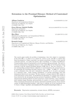 Extensions to the Proximal Distance Method of Constrained Optimization