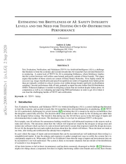 Estimating the Brittleness of AI: Safety Integrity Levels and the Need
  for Testing Out-Of-Distribution Performance