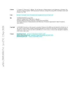 On the Structures of Representation for the Robustness of Semantic
  Segmentation to Input Corruption