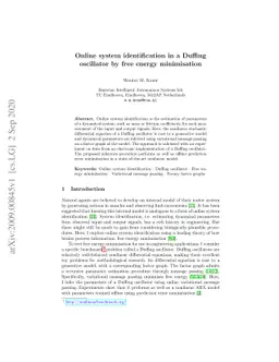 Online system identification in a Duffing oscillator by free energy
  minimisation