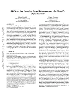 ALEX: Active Learning based Enhancement of a Model's Explainability