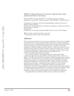 Efficient, high-performance pancreatic segmentation using multi-scale
  feature extraction