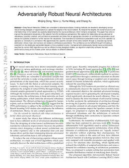 Adversarially Robust Neural Architectures