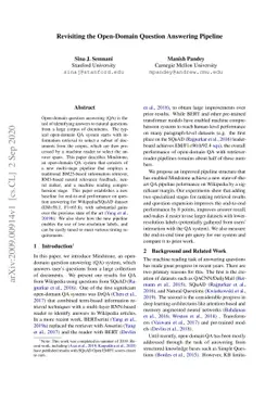 Revisiting the Open-Domain Question Answering Pipeline