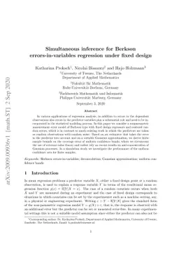 Simultaneous inference for Berkson errors-in-variables regression under
  fixed design