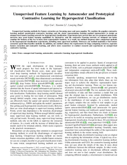 Unsupervised Feature Learning by Autoencoder and Prototypical
  Contrastive Learning for Hyperspectral Classification