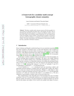 A framework for a modular multi-concept lexicographic closure semantics