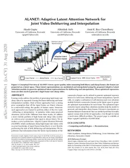 ALANET: Adaptive Latent Attention Network forJoint Video Deblurring and
  Interpolation