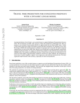 Travel time prediction for congested freeways with a dynamic linear
  model