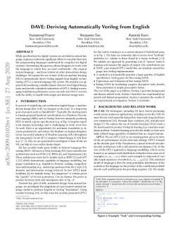 DAVE: Deriving Automatically Verilog from English