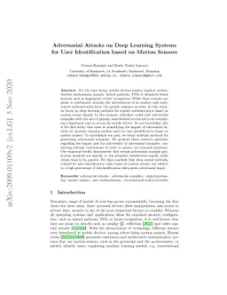 Adversarial Attacks on Deep Learning Systems for User Identification
  based on Motion Sensors