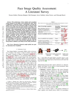Face Image Quality Assessment: A Literature Survey