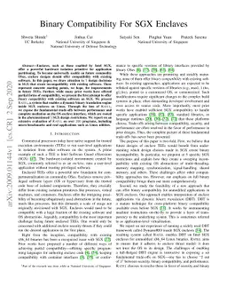 Binary Compatibility For SGX Enclaves