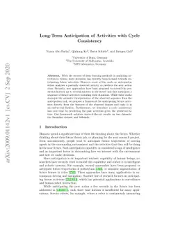 Long-Term Anticipation of Activities with Cycle Consistency