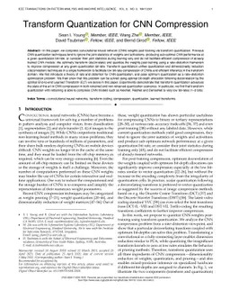 Transform Quantization for CNN (Convolutional Neural Network)
  Compression