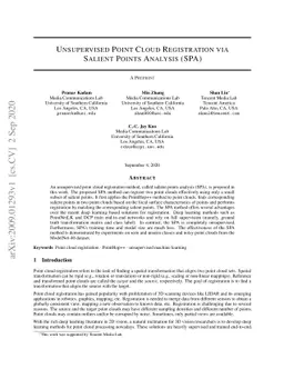 Unsupervised Point Cloud Registration via Salient Points Analysis (SPA)