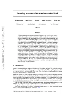 Learning to summarize from human feedback