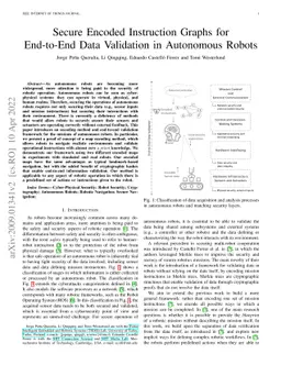 Secure Encoded Instruction Graphs for End-to-End Data Validation in
  Autonomous Robots