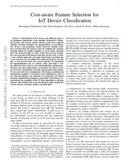 Cost-aware Feature Selection for IoT Device Classification