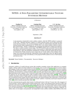 NITES: A Non-Parametric Interpretable Texture Synthesis Method