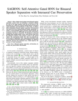 SAGRNN: Self-Attentive Gated RNN for Binaural Speaker Separation with
  Interaural Cue Preservation