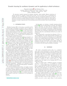 Transfer learning for nonlinear dynamics and its application to fluid
  turbulence
