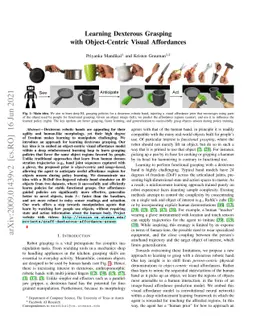 Learning Dexterous Grasping with Object-Centric Visual Affordances