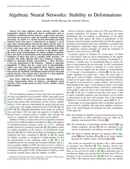 Algebraic Neural Networks: Stability to Deformations