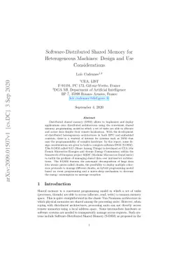 Software-Distributed Shared Memory for Heterogeneous Machines: Design
  and Use Considerations