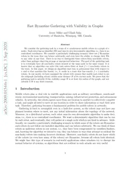 Fast Byzantine Gathering with Visibility in Graphs