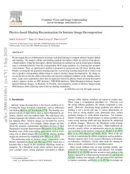 Physics-based Shading Reconstruction for Intrinsic Image Decomposition