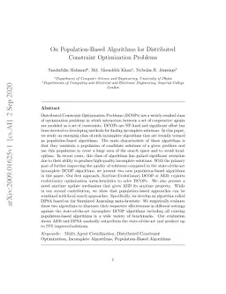 On Population-Based Algorithms for Distributed Constraint Optimization
  Problems