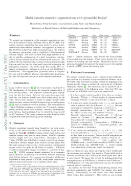 Multi-domain semantic segmentation with pyramidal fusion