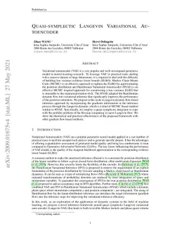 Quasi-symplectic Langevin Variational Autoencoder