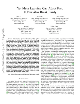 Yet Meta Learning Can Adapt Fast, It Can Also Break Easily