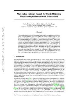 Max-value Entropy Search for Multi-Objective Bayesian Optimization with
  Constraints