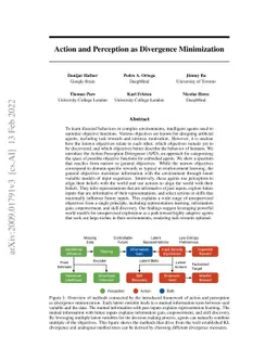 Action and Perception as Divergence Minimization