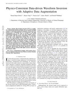 Physics-Consistent Data-driven Waveform Inversion with Adaptive Data
  Augmentation