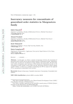Inaccuracy measures for concomitants of GOS in Morgenstern family