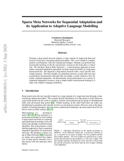 Sparse Meta Networks for Sequential Adaptation and its Application to
  Adaptive Language Modelling
