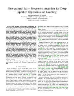 Fine-grained Early Frequency Attention for Deep Speaker Representation
  Learning