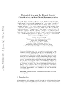 Federated Learning for Breast Density Classification: A Real-World
  Implementation