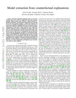 Model extraction from counterfactual explanations