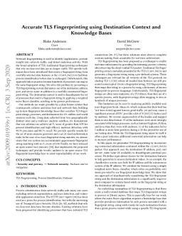 Accurate TLS Fingerprinting using Destination Context and Knowledge
  Bases