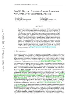 FedBE: Making Bayesian Model Ensemble Applicable to Federated Learning