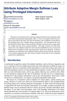 Attribute Adaptive Margin Softmax Loss using Privileged Information