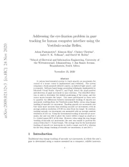 Addressing the eye-fixation problem in gaze tracking for human computer
  interface using the Vestibulo-ocular Reflex